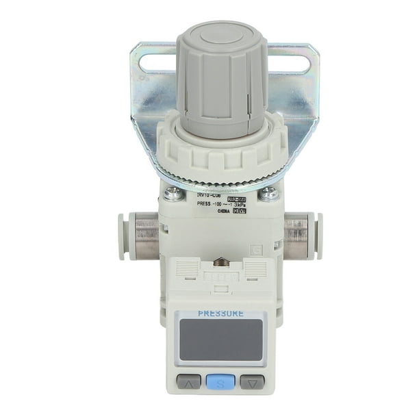 Regulador de Vacío Neumfico, SMC -100 RESTENTE A LOS COCISE DE BLOQUEO AUTOINFORME -100 A -1.3KPA Regulador de Presión de Aire Con Medidor de Presión Digital Para LA