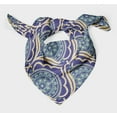 thumbnail image 3 of Bimba Blue Damask Geometric Pure Silk Printed Head Bandanas Summer Neck Wrap Scarf 40 x 80 Inches, 3 of 6