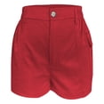 thumbnail image 5 of oqasdz Womens High Waisted Cargo Shorts Button Closure Solid Color Casual Shorts with Stretchy Fit and Functional Side Pockets, 5 of 6