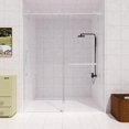 thumbnail image 3 of ALAULM Shower Door 56-60" W × 76" H Frameless Glass Shower Door, 5/16" (8mm) Clear Tempered Glass, Slidable Shower Door with Stainless Steel Handle, Noiseless, 3 of 7