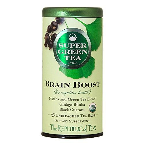 Brain Boost Supergreen Green Tea, Ginkgo Biloba, And Matcha Tea Blend (36 Tea Bags)
