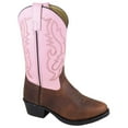 thumbnail image 1 of Smoky Mountain Girl's Denver Brown/Pink Leather Cowboy Boots 3546, 1 of 2