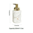 thumbnail image 3 of Qeeadeea Distributeur de Savon Moussant en Céramique Marbrée, Distributeur de Savon Moussant avec Pompe Dorée, Distributeur Moussant pour les Mains, pour Salle de Bain Cuisine-Blanc-Rond, 3 of 9