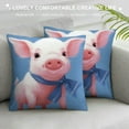 thumbnail image 3 of Fenyluxe Pig Blue Ribbon Eyes Pillow Covers for Couch Sofa Indoor Outdoor High-Quality Aesthetic Decorative 1PC 24x24in, 3 of 5