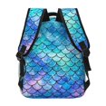 thumbnail image 4 of Mermaid Scales Fish Scale Blue Backpack Casual College Bag Zipper Laptop Daypack Hiking Rucksack Travel, 4 of 5
