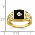thumbnail image 4 of 10K Yellow Gold Cz And Onyx Men's Ring (Size 10) Made In Vietnam 10c1402, 4 of 5