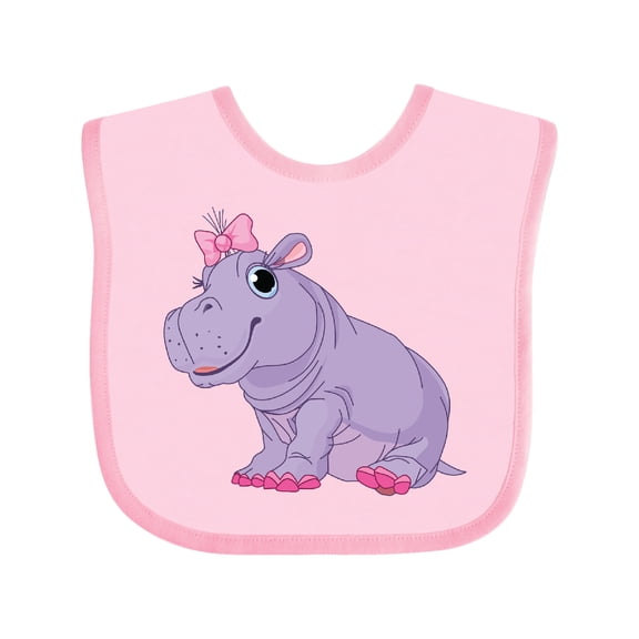 Inktastic Cute Purple Hippo Girls Baby Bib