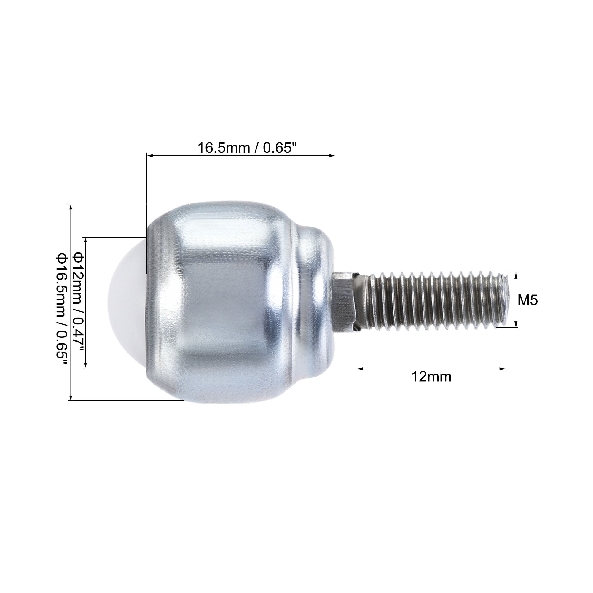 Unique Bargains Ball Transfer Bearing Unit Nylon Bolt-fixing Type 6pcs 12mm 17Lbs