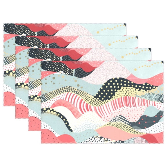 Stripe Stitch Pattern Boho 12×18 inch Placemats Heat Resistant Washable Foldable Rectangular Placemats Set Decoration Indoor Outdoor for Kitchen Dining Table 1PC