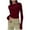 Wine, variant on Ounisa Women's Round Collar Fasion T Shirts Slim Fitte Long Sleeve Tops Basic Tees