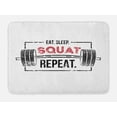 thumbnail image 1 of Sleep Bath Mat, Gym Words with Grunge Effect and Barbell Eat Sleep Squat, Plush Bathroom Decor Mat with Non Slip Backing, 29.5" X 17.5", Vermilion Black, by Ambesonne, 1 of 2