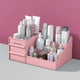 thumbnail image 1 of Caja de almacenamiento de maquillaje con cajón y múltiples compartimentos, gran capacidad, para productos de cuidado de la piel, rosa, M, 28,5 x 18 x 13 cm (11,2 x 7,1 x 5,1 pulgadas), 1 of 1