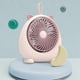 thumbnail image 5 of Ventilador de sobremesa recargable USB • Batería de 700mAh • Ángulo ajustable • 3 velocidades • Ventilador portátil de refrigeración para oficina y dormitorio en blanco, rosa o verde, 5 of 8