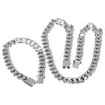 thumbnail image 2 of Adult Men's Sterling Silver Necklace Bracelet Jewelry Set, 2 of 6