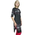 thumbnail image 4 of Bimba Women's Black Tunic 3/4 Sleeve Printed kurti Kurta Ethnic Dress Wear-20, 4 of 5