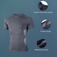 thumbnail image 3 of Mens Shirts, Men's Compression Shirts Short Sleeve Crew Neck Body Shaper Slimming Shapewear Baselayer Athletic Workout Shirts Dark Gray XL, 3 of 8