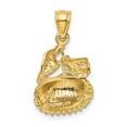 thumbnail image 3 of 14k Satin Diamond-cut Shell Pendant K6055, 3 of 4