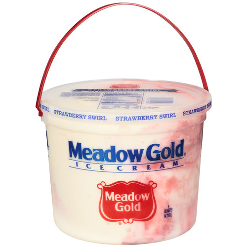 Meadow Gold Strawberry Swirl Ice Cream, 5 qt
