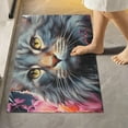 thumbnail image 2 of SKYSONIC Toiletry Mat Beautiful Grey Cat Print, Fluffy Plush Absorbent Bath Rugs Carpet with Non Slip Bottom for Bathroom Floor Toilet Tub and Shower, 2 of 7