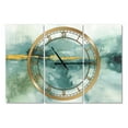 thumbnail image 1 of DesignArt Blue Watercolor Impression with Gold Large Wall Clock, 1 of 2