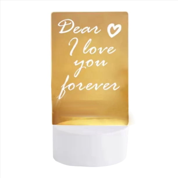Tablero de Dibujo de Bricolaje Tablero de Mensajes de Acrílico LED con Bolígrafo Borrable Tablero de Mensajes de Letras de Dibujo para Niños Lámpara de Noche