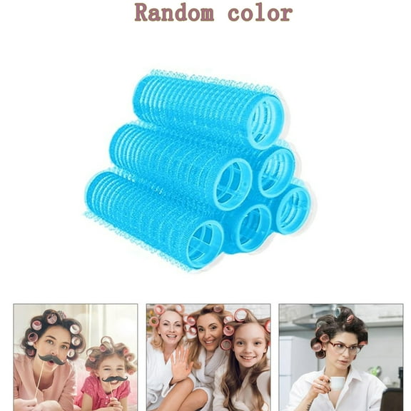 Self Grip Small Hair Curlers Tutuviw 6 Pcs Heatless Roller Hair Curlers Pro Salon Hairdressing Curler DIY Curly Hairstyle Hair Rollers Tools Rat Tail Comb for Women Medium Short Hair (Random Color)