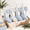 Bule, variant on 4 Pack Red Gingham Ruffled Bow Christmas Stockings, 19.5 x 10.2 Inch Holiday Decor