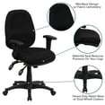 thumbnail image 5 of BizChair Mid-Back Black Fabric Multifunction Executive Swivel Ergonomic Office Chair with Adjustable Arms, 5 of 11