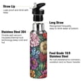 thumbnail image 3 of Yayeee 20oz Insulated Water Bottle Double Wall Stainless Steel with Flip Straw Lid, Vibrant Flowers Pattern, 3 of 7