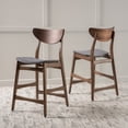 thumbnail image 6 of Skriver Fabric Counter Chair, Set of 2, Dark Grey/ Oak Finish, 6 of 7