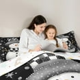 thumbnail image 4 of Manfei Christmas Snowman King Size Comforter Sets,Xmas Snowflake Bedding Comforter Set,White Black Bedding Set For Girl Boys,Super Cozy Room Decor Reversible,3-Piece, 4 of 7