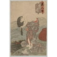 thumbnail image 3 of Utagawa Kunisada (Toyokuni III) 11x14 Black Modern Framed Museum Art Print Titled - Woman Diver Combing Her Hair (1786-1864), 3 of 5