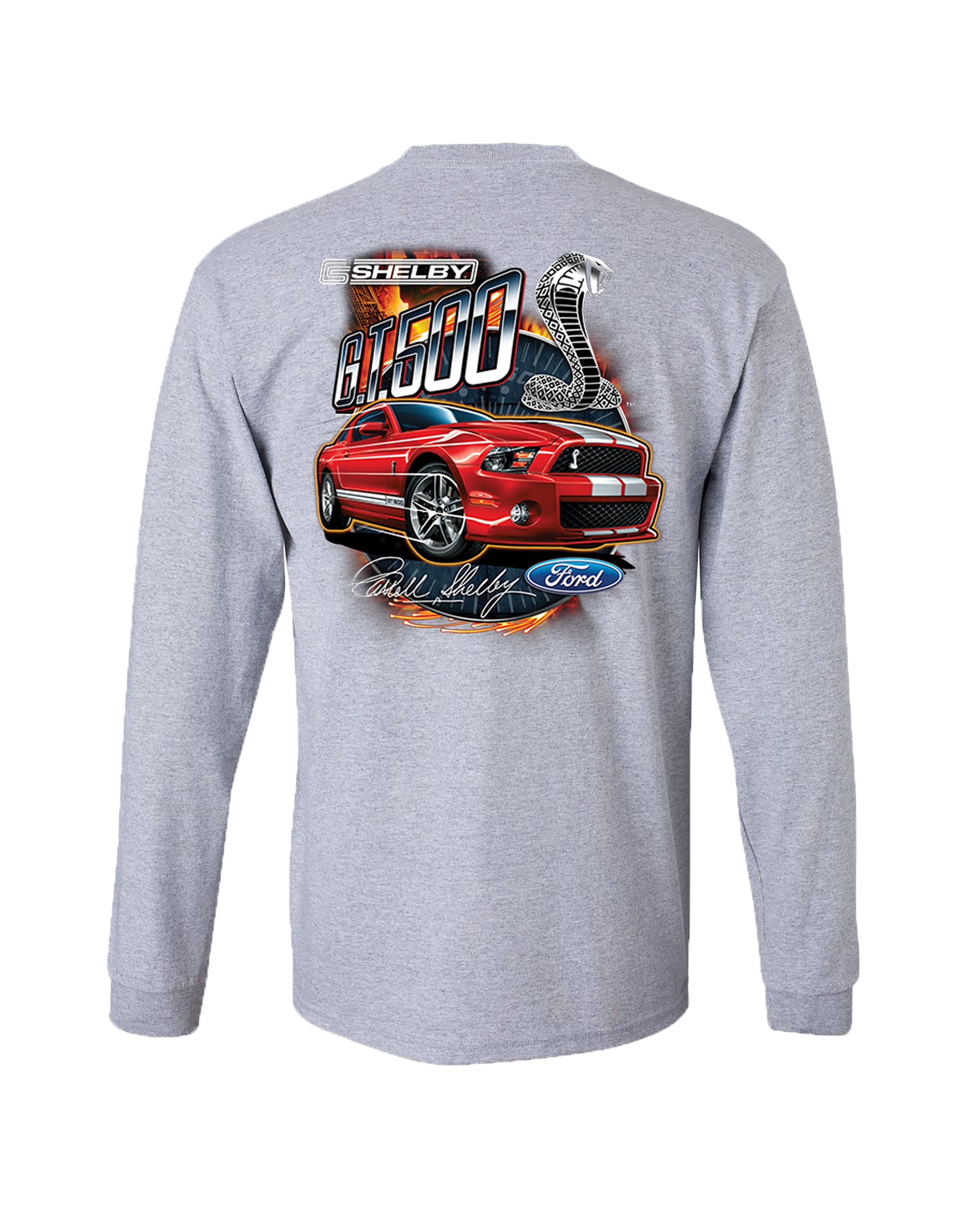 Ford Mustang Shelby Car Adult Men's Long Sleeve Shirt Black - Picture 19 of 21