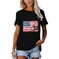 thumbnail image 2 of Anbech Womens American Flag T Shirt Love 4th of July USA Star Stripes Shirts Short Sleeve, 2 of 7