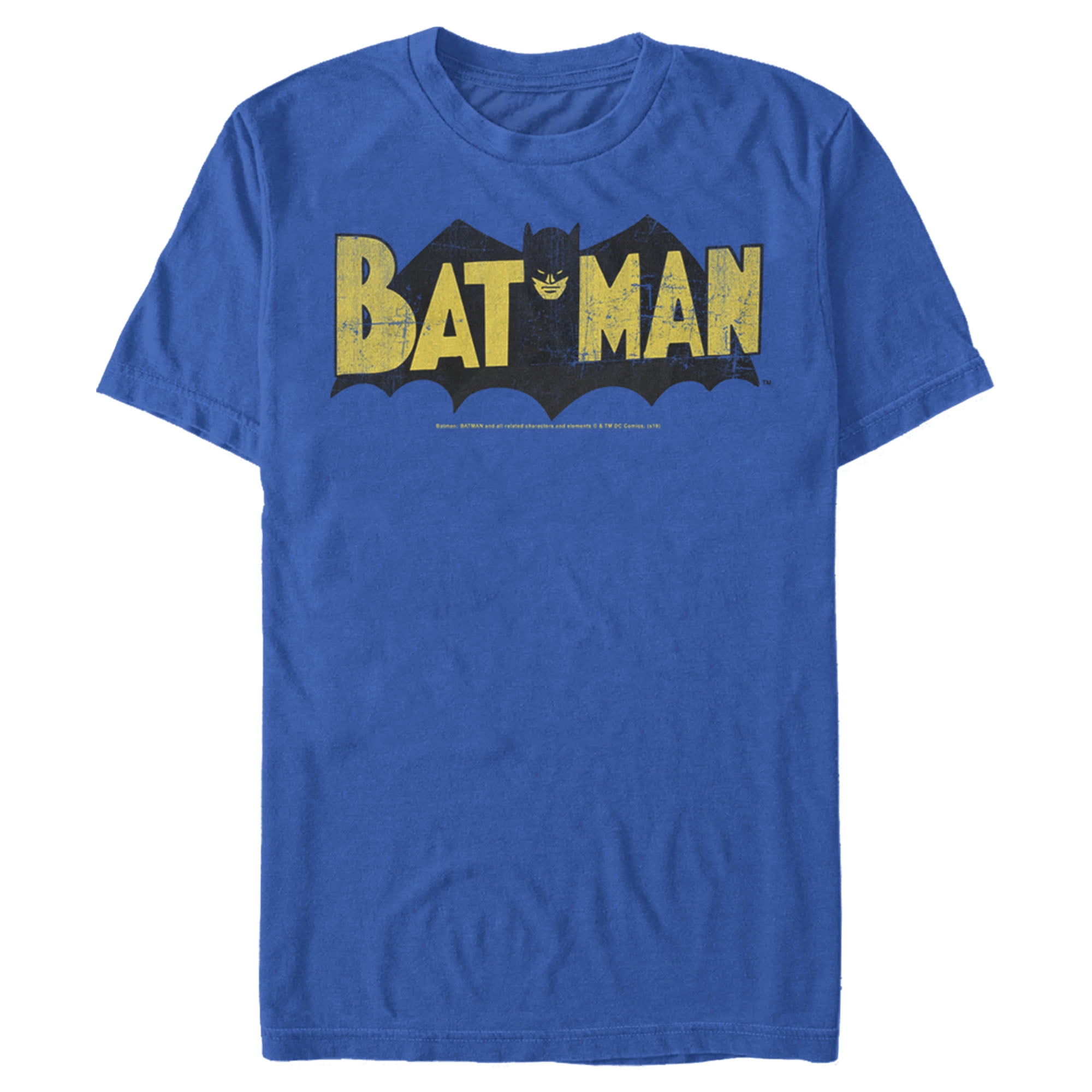 Men's Batman Logo Vintage Graphic Tee Royal Blue Heather 2X Large -  