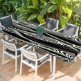 thumbnail image 2 of Sage Green Black Stripes Table Cloths for 8 Foot Rectangle Tables, Grey Abstract Gradient Striped Patio Waterproof Elastic Fitted Tablecloths, Washable Rectangular Table Cover for Camping, 2 of 8