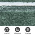 thumbnail image 3 of Better Homes & Gardens Bordered Striped 2-Pack Bath Rug Bundle, Green Ash, 20” x 30”, 3 of 7