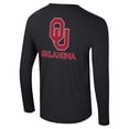 thumbnail image 3 of Men's Colosseum Black Oklahoma Sooners Logo Lockup 3-Hit Active Blend Long Sleeve T-Shirt, 3 of 3