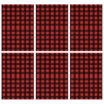 6 Pcs Funny Kitchen Towels,Red and Black Christmas Plaid Pattern Microfiber Dish Towels,Kitchen Tea Towels,Kitchen Towel Set (18" X 26")