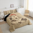 thumbnail image 3 of Manfei Japanese Samurai Twin Comforter Set,Boho Kitten Gothic Skull,Cozy Reversible Decor,2-Piece, 3 of 8