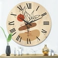 thumbnail image 2 of Designart 'Abstract Flowers Plants With Elementary Shapes II' Modern Wood Wall Clock, 2 of 5