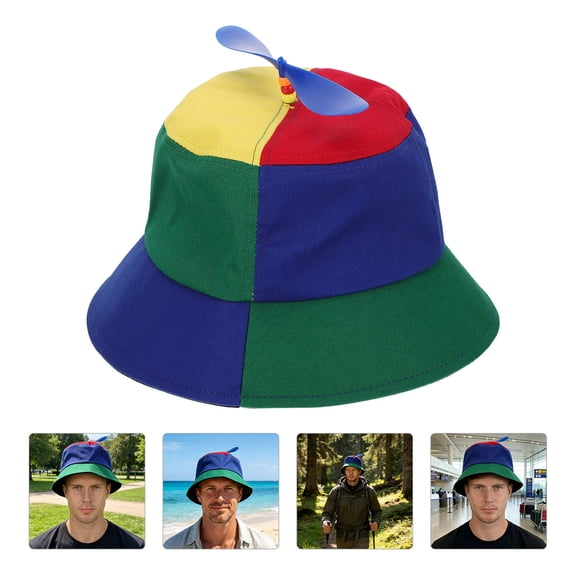 DEEPCRAFF Multi Color Detachable Propeller Cotton Bucket Hat for Decor