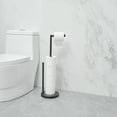 thumbnail image 3 of Bathroom Freestanding Toilet Paper Holder Stand with Reserver in Matte Black, 3 of 12
