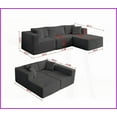 thumbnail image 2 of Mid-Century Modern 3-Seat L-Shaped Modular Sectional Sofa - Gray Living Room Couch | Fabric,Foam | Tight Back | Square Arms, 2 of 5