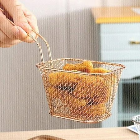 

Potato Strip Oil Fried Basket American Iron Plated Basket Creative Small Dessert Fry Baskets Househld Kitchen Supplies