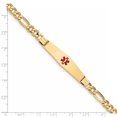 thumbnail image 3 of 14K Semi-Solid Medical Soft Diamond Shape Enamel Figaro Link ID Bracelet XM576CC, 3 of 3
