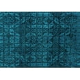 thumbnail image 1 of Ahgly Company Machine Washable Indoor Rectangle Abstract Turquoise Blue Modern Area Rugs, 2' x 5', 1 of 4