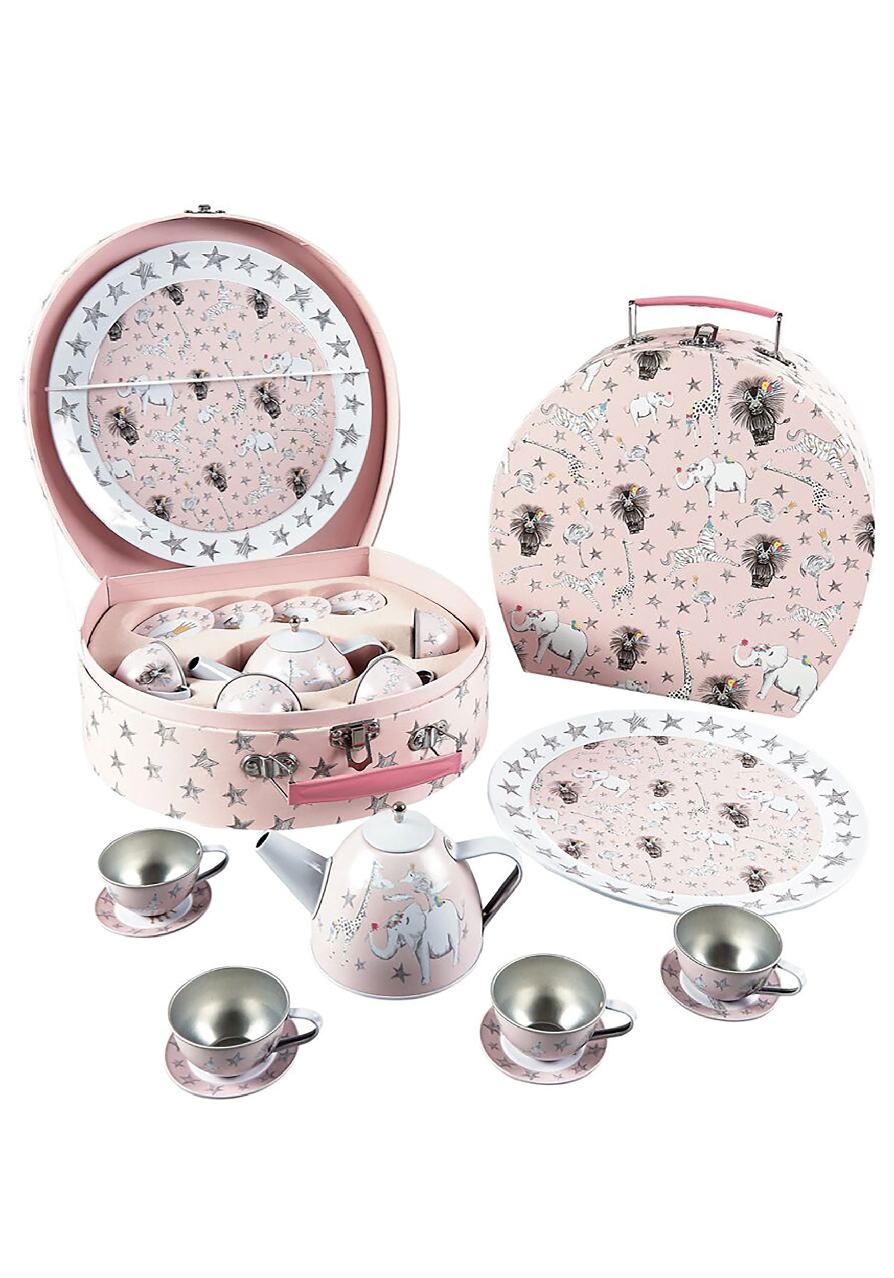 tin tea set with case