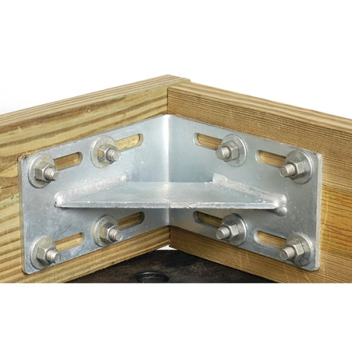 (5.1cm - 0.6cm elongatedholes, commercialgrade) - Tie Down Engineering Dock Hardware Inside Corner