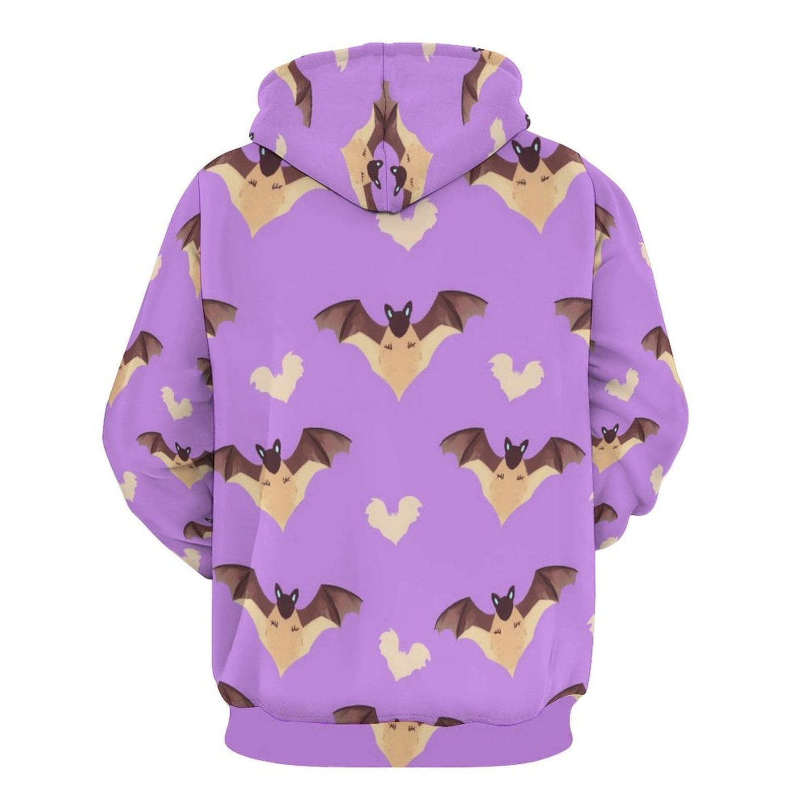 Purple Bat Hoodies Long Sleeve Casual Hoodie Winter Oversize Loose Hooded Sweatshirts